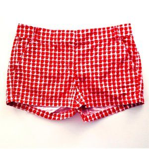 J. Crew "Mini Delicious" Apple Print Shorts, sz 8